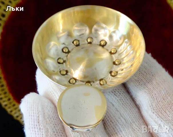 Посребрена сомелиерска чаша. , снимка 4 - Антикварни и старинни предмети - 51748306
