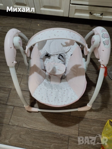 Kikkaboo Бебешка люлка Chillo Hippo Dreams РОЗОВА, снимка 2 - Детски люлки - 52685681