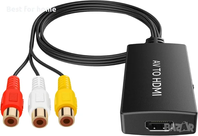 RCA към HDMI конвертор с HDMI кабел, за гледане на Sky/DVD/STB на HD телевизори, снимка 7 - Кабели и адаптери - 55930076