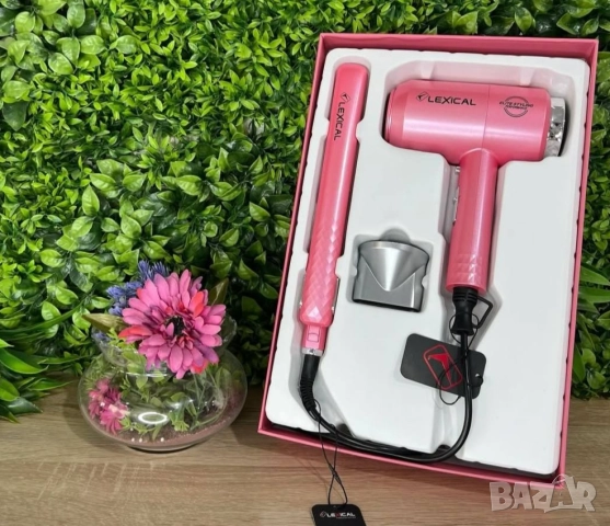 Комплект сешоар + преса за коса LEXICAL, снимка 2 - Фризьорски принадлежности - 52905306