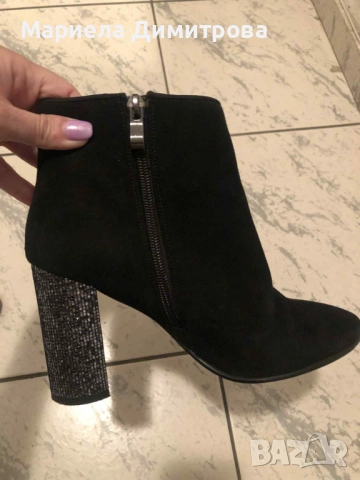 Дамски боти с брокатен ток, снимка 4 - Дамски боти - 52364670