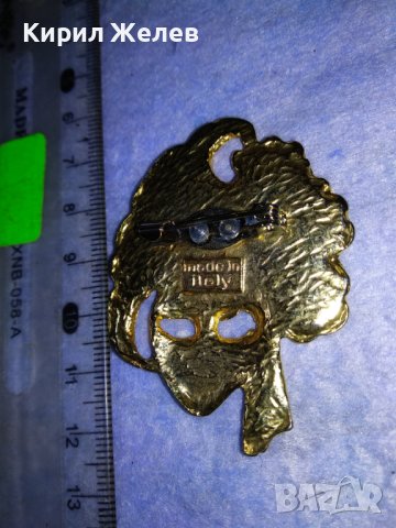 СТАРА РЯДКА БРОНЗОВА ЕМАЙЛИРАНА СКЪПОЦЕННА ВЕНЕЦИАНСКА КАРНАВАЛНА ПОЗЛАТЕНА БРОШКА 37686, снимка 18 - Антикварни и старинни предмети - 40684818