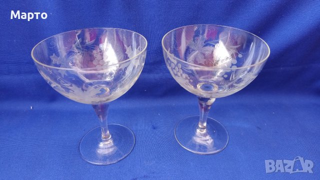 Две шампанки, ръчна гравюра, сватбени, снимка 1