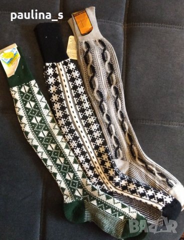 Вълнени тиролски чорапи тип калцуни над коляното от Германия , снимка 3 - Дамски чорапи - 38666828