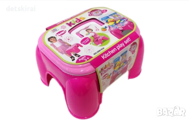 Детска кухна в столче таборетка, снимка 3 - Кукли - 47947091