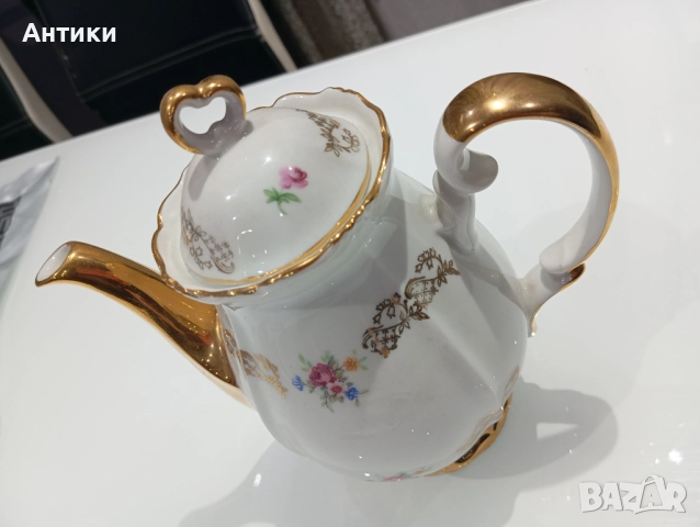 Стар порцеланов чайник маркиран, снимка 6 - Други - 52513951