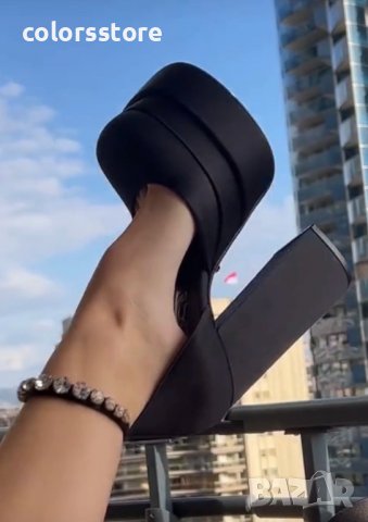 Сандали на ток - черен сатен - VS1, снимка 3 - Сандали - 39924506