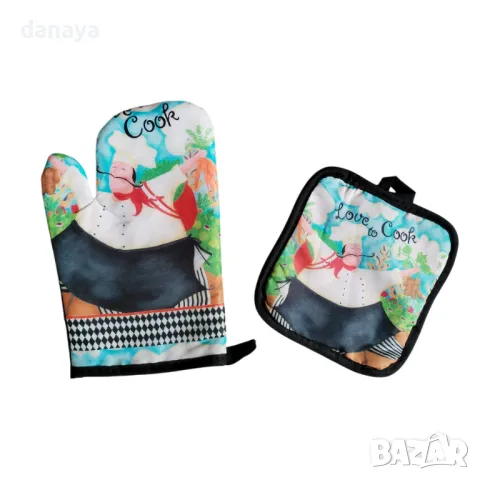 5650 Комплект кухненска ръкавица и ръкохватка Готвачи, снимка 4 - Други - 48702945
