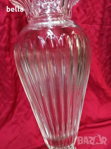 Кристална масивна висока ваза репродукция на Baccarat -Музея на стъклото 8 кг , снимка 8 - Антикварни и старинни предмети - 48812608