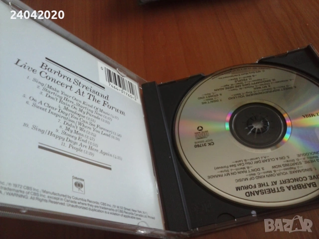 Barbra Streisand – Live Concert At The Forum оригинален US диск, снимка 2 - CD дискове - 53846845