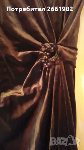 Уникална рокля  от кадифе - шоколад!, снимка 6 - Рокли - 34018839