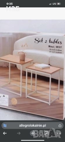 КОМПЛЕКТ МАСИЧКИ ЗА КАФЕ 2 бр., снимка 2 - Маси - 52057925