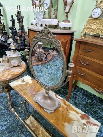 Чудесно много красиво антикварно английско бронзово огледало , снимка 4 - Антикварни и старинни предмети - 44491274