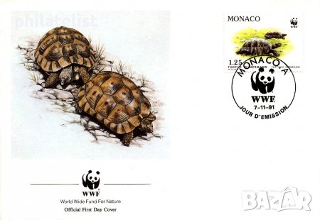 Монако 1991 - 4 броя FDC Комплектна серия - WWF, снимка 2 - Филателия - 38656196