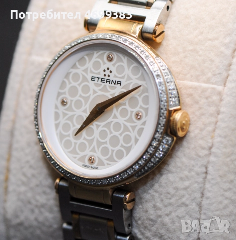 Швейцарски дамски часовник с фабрични диаманти | Eterna, снимка 3 - Дамски - 52975341