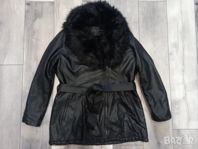 Кожено яке с пух размер ХЛ 