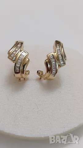            Златни обеци с брилянти , снимка 2 - Обеци - 47560666