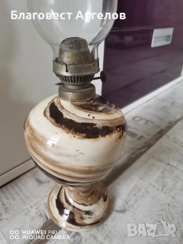 Керамична газена лампа , снимка 3 - Антикварни и старинни предмети - 53844058