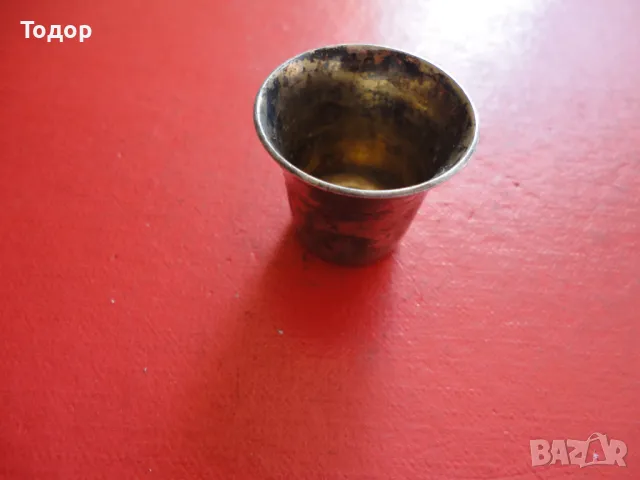 Старинна посребрена чашка рюмка за алкохол 3, снимка 4 - Антикварни и старинни предмети - 48432151