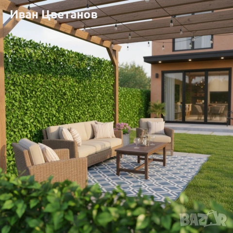 Ограда от зелени листа , снимка 2 - Градински мебели, декорация  - 53515154