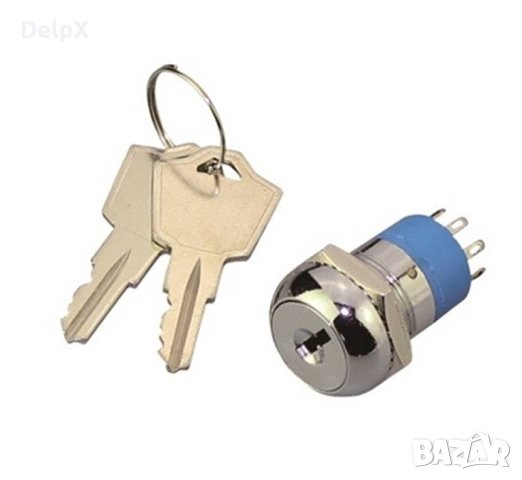 Ключ ротационен 6pin с 2 положения и ключалка 250V 2A Ф19mm