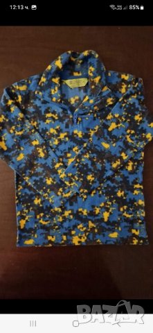 3-4г 104см Блуза Тениска с дълъг ръкав Материя полар Цвят синьо жълто Без следи от употреба