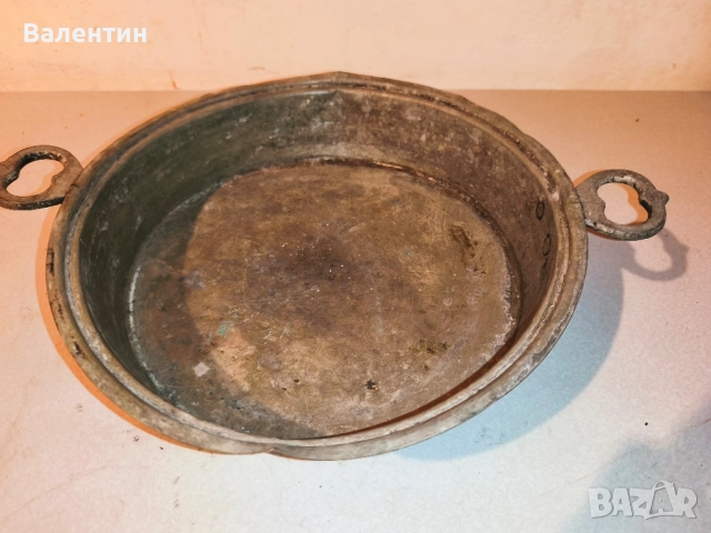 Бакърена тава с НАДПИС, снимка 4 - Антикварни и старинни предмети - 52540064