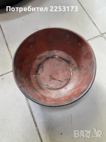 Старо медно подносче и медна купа, снимка 3 - Декорация за дома - 36207281