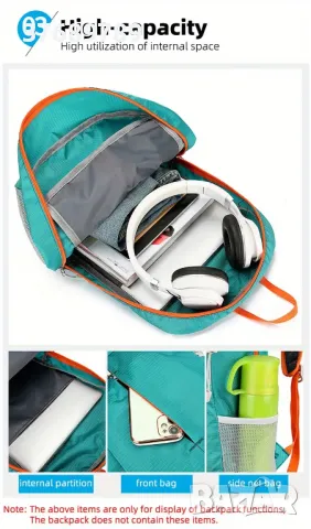 Водоустойчива ултралека раница - сгъваема!, снимка 6 - Раници - 48522686