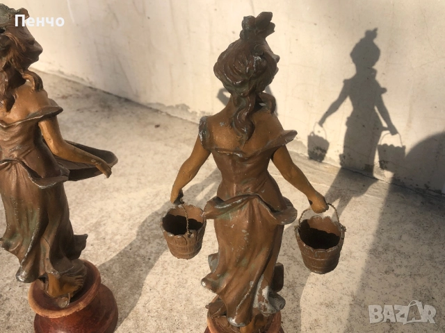 чифт старинни метални фигури, снимка 10 - Антикварни и старинни предмети - 50025113