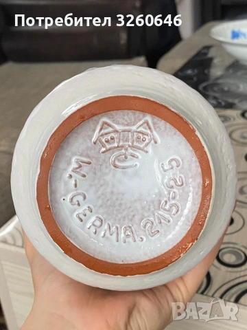 Винтидж керамична ваза , снимка 4 - Антикварни и старинни предмети - 53417345