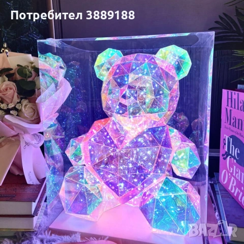 Светещо Мече със Сърце в Кутия XL, снимка 3 - Подаръци за жени - 53660168