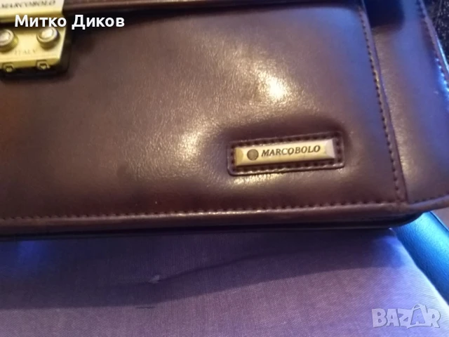 Мъжка чанта естествена кожа за ръка и през рамо маркова на Маркоболо 42х30х15см нова заключване, снимка 2 - Чанти - 51008882