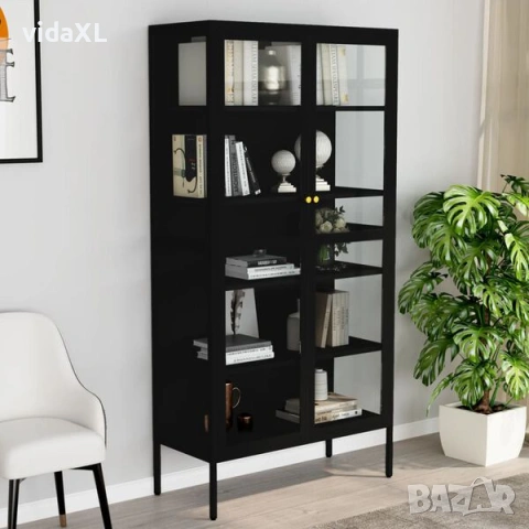 vidaXL Витрина, черна, 90x40x180 см,(SKU:336079), снимка 2 - Други - 53790834