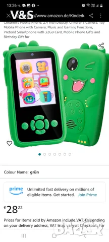 Детски мобилен телефон, 2,4-инчов дисплей, детска камера, играчка мобилен телефон с камера, функции 