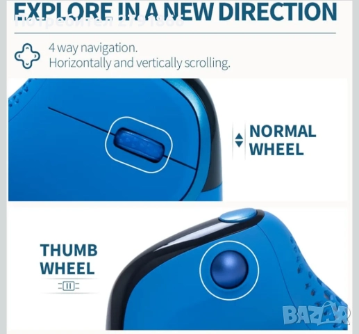 DELUX Seeker M618XSD Безжична ергономична вертикална мишка с OLED екран, снимка 5 - Клавиатури и мишки - 52154118