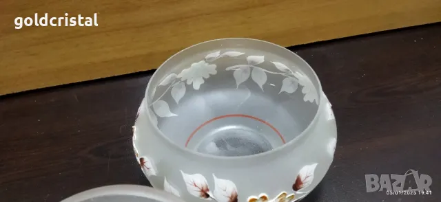 кристална купа ръчно рисувана, снимка 15 - Антикварни и старинни предмети - 48562196
