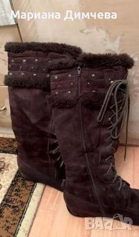 Дамски зимни ботуши с топла пухена подплата, снимка 7 - Дамски ботуши - 53114376