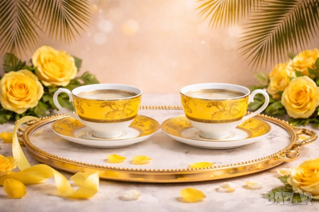 КОМПЛЕКТ за КАФЕ или ЧАЙ от КОСТЕН ПОРЦЕЛАН - ПРОМОЦИЯ за 8-ми МАРТ, снимка 2 - Подаръци за рожден ден - 31062416