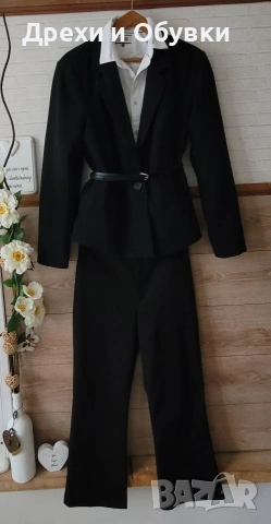 Черен костюм панталон ZARA , снимка 1 - Костюми - 51677886
