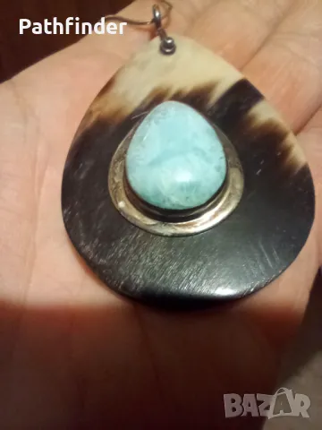 Сребърно колие с ларимар сребро 925, снимка 4 - Колиета, медальони, синджири - 47961263