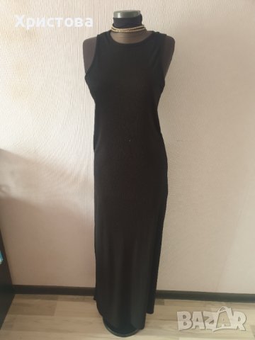 Дълга лятна рипс рокля в черно на ЗАРА - 13,00лв.