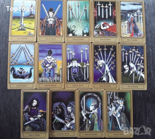 Fantastical Tarot - таро колода с 78 карти и хартиена книжка, 7смx12см, снимка 10 - Карти за игра - 34657013