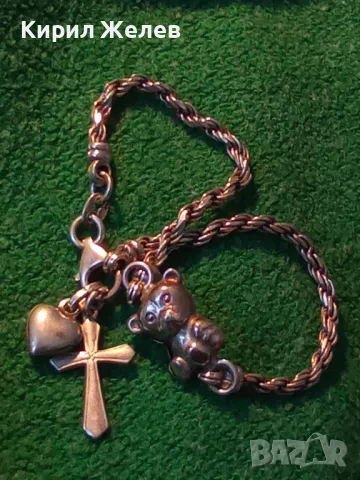 ВИНТИДЖ АРТ СРЕБЪРНА ГРИВНА СРЕБРО 925 със СРЕБЪРНИ КРЪСТЧЕ СЪРЧИЦЕ и МЕЧЕ 44027, снимка 16 - Гривни - 46419919