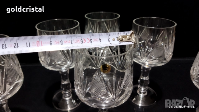 кристални чаши вино , снимка 4 - Антикварни и старинни предмети - 51717157