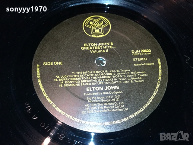 поръчана-ELTON JOHN-MADE IN ENGLAND 1203222058, снимка 11 - Грамофонни плочи - 36083307