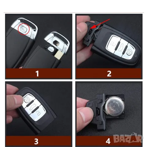 Корпус за Ключ Audi 3 Бутонен Audi A3 A4 A5 A6 A7 A8 Q5 Q7, снимка 4 - Аксесоари и консумативи - 49475728