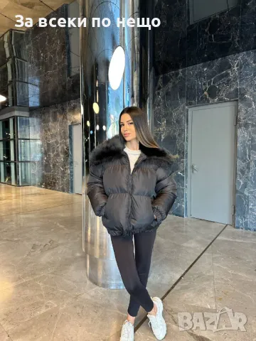 Дамско зимно яке - Бежово и черно Код LFS111, снимка 4 - Якета - 47585797