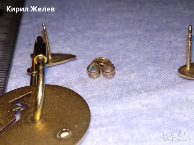 СТАРИ БРОНЗОВИ АРТ НУВО СКЪПОЦЕННИ ОБЕЦИ АНГЛИЯ с РЕАЛНА ДУБЛЕ ПОЗЛАТА с МАРКИРОВКА DOUBLE 38692, снимка 17 - Антикварни и старинни предмети - 41730340