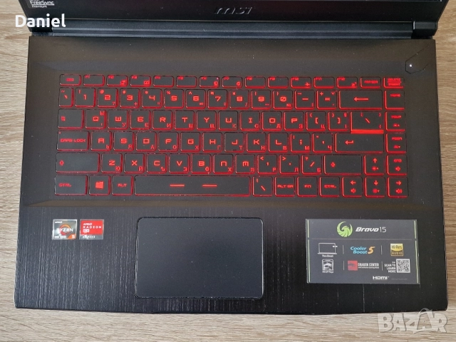 MSI Bravo 15 R5 4600H/RX 5500M/16GB RAM/512GB SSD, снимка 3 - Лаптопи за игри - 52189445